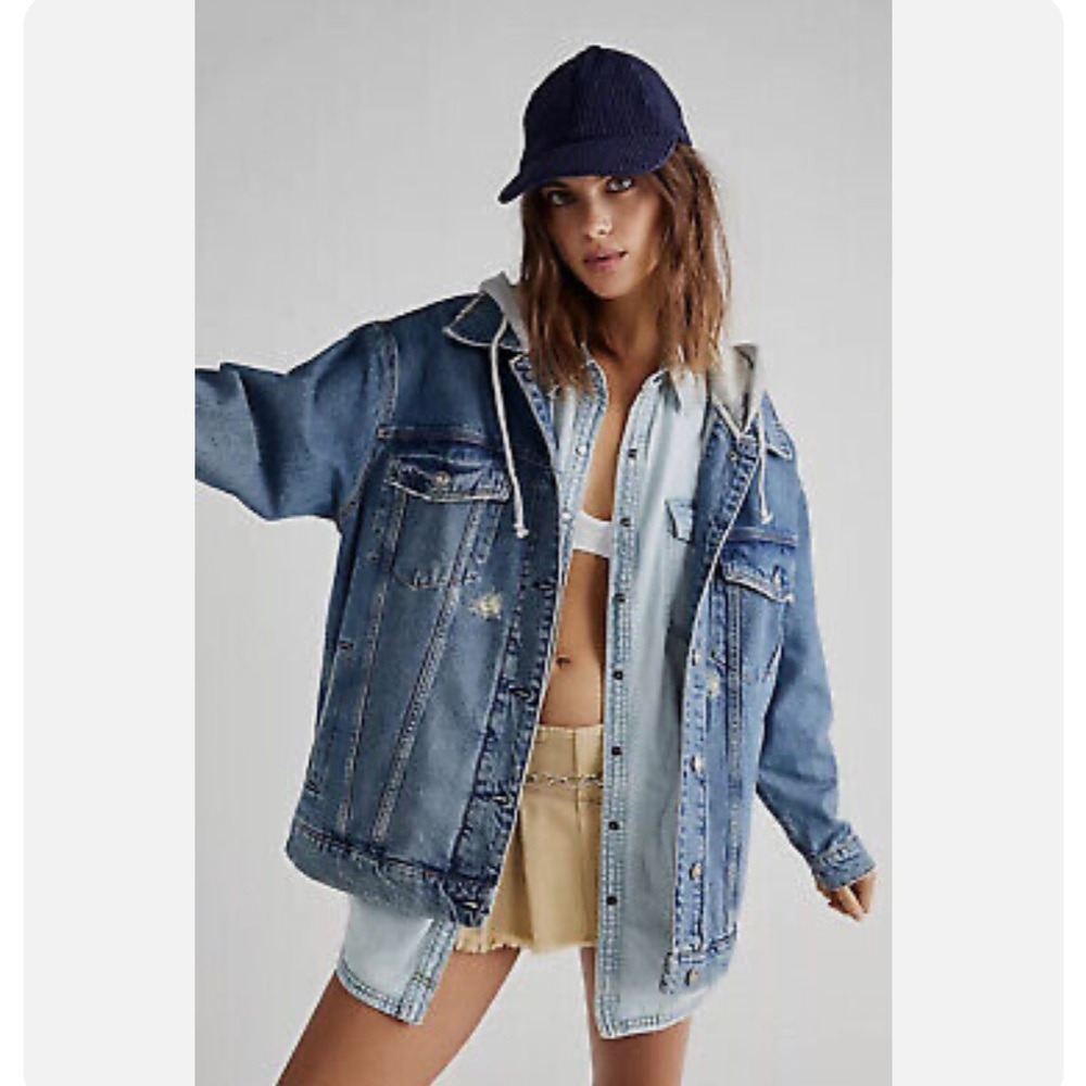 Free people flawless hooded denim jacket
